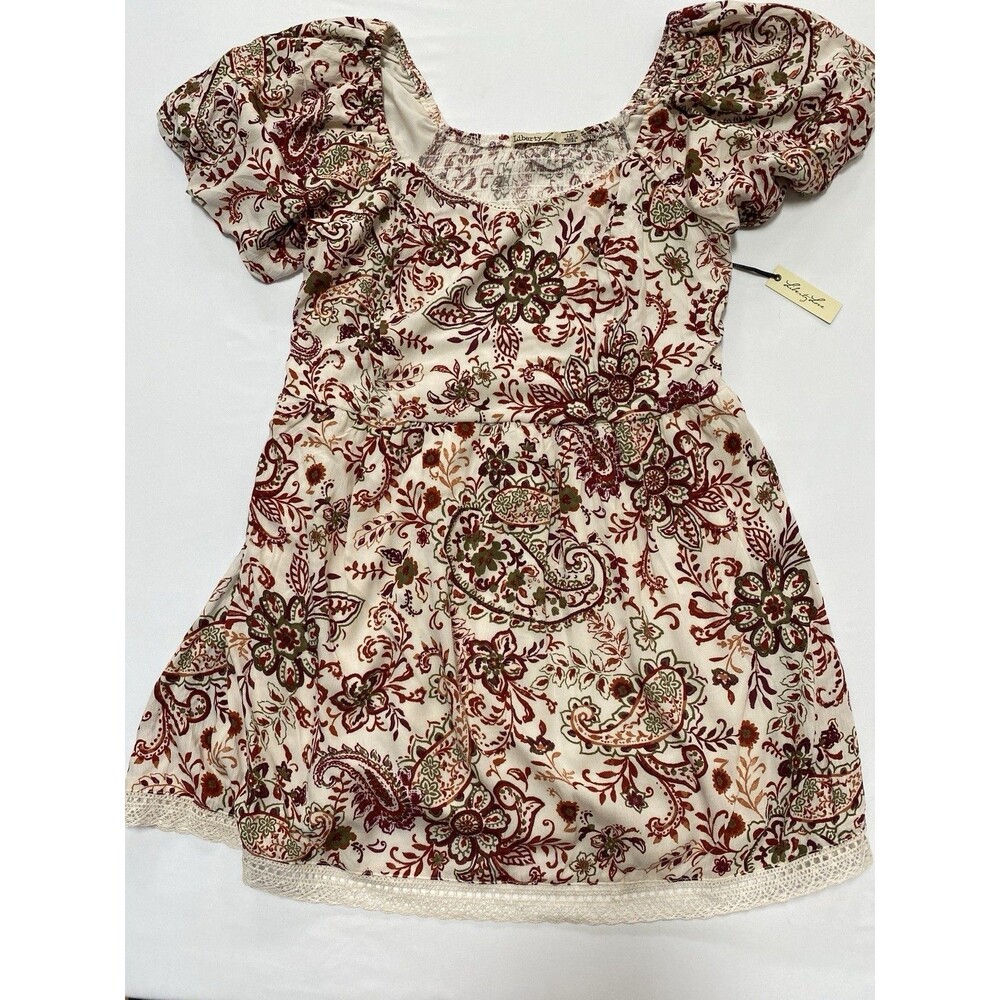 Liberty Love Paisley Mini Dress 1XL Cottagecore Boho Puff Sleeve